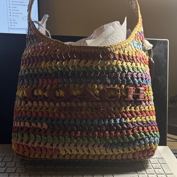 Coach Colorful Woven Shoulder Bag - Picture 2 of 3